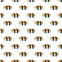 Seamless pattern with sushi for decorative print, wrapping paper, menu, wallpaper and fabric vector