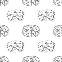 Seamless pattern with cheese doodle for decorative print, wrapping paper, greeting cards, wallpaper and fabric vector