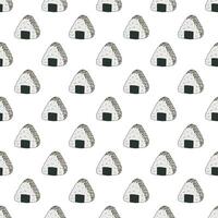 Seamless pattern with onigiri for decorative print, wrapping paper, menu, wallpaper and fabric vector