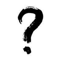 Hand drawn ink question mark illustration in sketch style. Single element for design vector