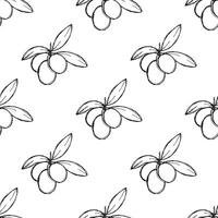 Seamless pattern with olive branches for decorative print, wrapping paper, greeting cards, wallpaper and fabric vector