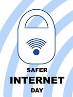 Safer Internet Day, February 6. Online and cyber security awareness template vector