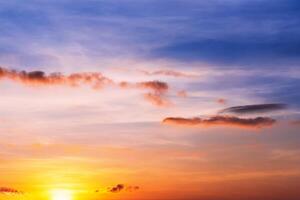 View of the cloudy sky on the morning background. photo