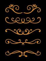 Calligraphic 5 ornamental element set divider vector