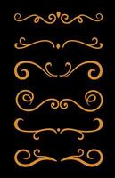 Calligraphic 6 ornamental element set vector