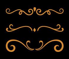 Calligraphic 3 ornamental element set art vector