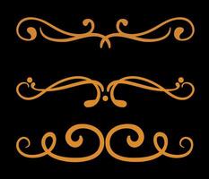 Calligraphic 3 ornamental element set vector