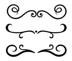Calligraphic ornamental 3 element set art vector