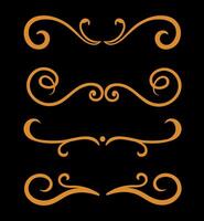 Calligraphic 4 ornamental element set divider art vector
