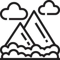 Mountains and clouds icon vector