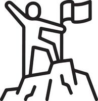 A man on top of a mountain holding a flag vector