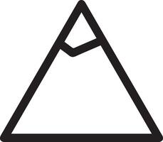 A black and white triangle with a mountain in the middle vector