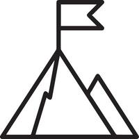 A mountain with a flag on top of it vector