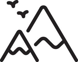 A mountain and a bird flying over it vector