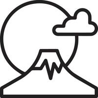 A black and white illustration of a mountain with clouds vector
