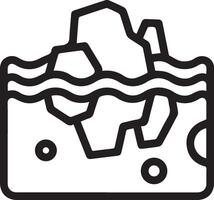 A black and white icon of a rock in the water vector