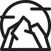 A black and white mountain icon vector