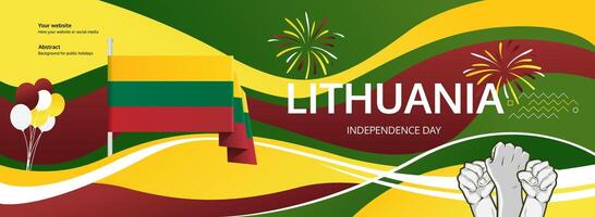 Vibrant abstract design in Lithuanian flag colors. Ideal for a creative Independence Day banner to honor the national holiday. Happy Independence Day of Lithuania. vector