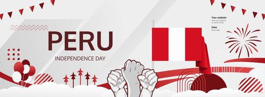 Peru Independence Day with a lively and colorful design reflecting the spirit of freedom and unity. vector