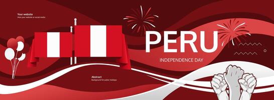 Abstract artistic tribute to Peru National Day, bursting with colors to honor the nations freedom and independence. vector