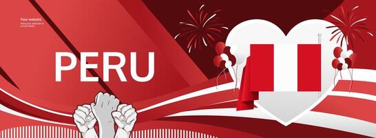 A joyful, colorful tribute to Peru Independence Day, expressing the vibrant spirit of freedom and national pride. vector
