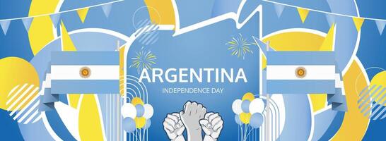 Vibrant abstract artwork for Argentina Independence Day, with colors that represent freedom and unity. vector
