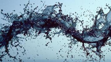 Mid-air water splash freeze with droplets scattered 3d rendering image photo