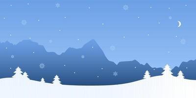 Winter landscape featuring snowy fields and trees with copy space for text. background for for holiday greetings, seasonal banners and promotional designs vector