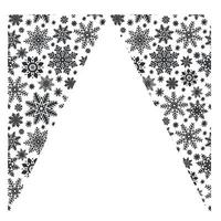 Snowflakes template postcard. Horizontal frame with copy space. graphic illustration for Christmas or New Year. Ice stars for winter holiday design. Isolated clipart for web design, print, sale vector