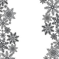 Snowflakes template wave postcard. Horizontal frame with copy space. graphic illustration for Christmas or New Year. Ice stars for winter holiday design Isolated clipart for web design, print. vector