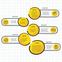 Steps outlined in a visual flowchart design for effective project planning and management process vector