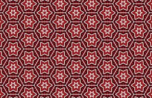 Abstract red and white stars design pattern vector