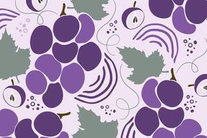 Sweet simple grape in flat design pattern vector