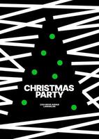 Post card with abstract Christmas tree. For flyer, greeting card, poster, banner, Christmas party invite. Happy New Year and Merry Christmas. Christmas tree made of geometric shapes. vector
