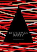 Template with abstract Christmas tree for flyer, greeting card, poster, banner, Christmas party invite. Happy New Year and Merry Christmas. Christmas tree made of geometric shapes. vector