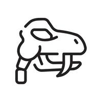 A dinosaur head with a long neck and a long tail vector