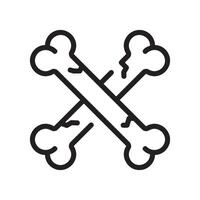 A black and white illustration of a cross bone vector