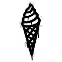 Spray Painted Graffiti ice cream con icon Sprayed isolated with a white background. vector