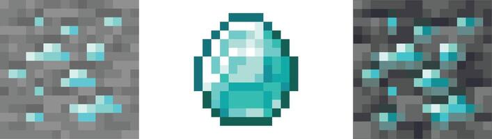 Pixel diamonds isolated on white background. The concept of eight-game. Web design. vector