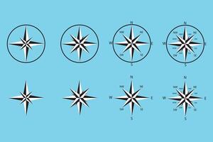 Compass rose of winds with directional dials for vintage and modern navigation devices vector