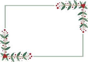 Rectangular Frame With Beautiful Red Cherry And Green Leaves vector
