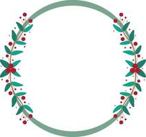 Beautiful Circle Frame With Green Leaves And Red Cherry vector