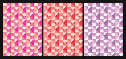 Creative concept for a Happy Valentine's Day card set. Modern abstract art design featuring hearts and geometric shapes. Templates for celebrations, advertisements, branding, banners, covers, labels vector