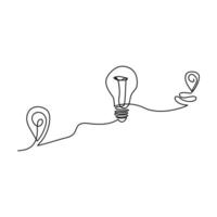 Continuous Line Drawing of Ideas Icon. Hand Drawn Symbol Illustration. vector