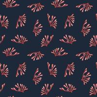 Sea plants red coral in watercolor seamless pattern isolated. Pink agar agar hand drawn. Seaweeds endless background. Marine pattern for package, textile, paper, wrapping. vector