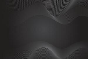 wave lines black abstract background design with dark graphic template vector