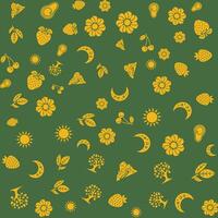 Nature Elements Pattern vector
