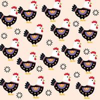 Minimalist Chicken Pattern vector