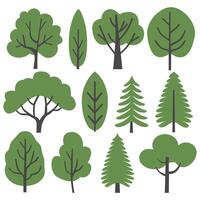 Cartoon Tree Set vector