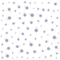 Minimalist Blue Flowers Pattern vector